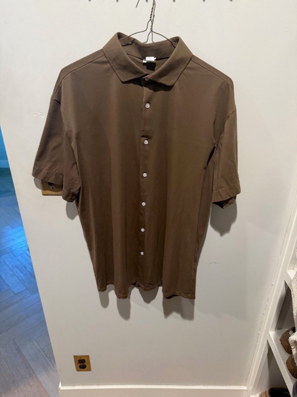 State & Liberty Brown Performance Short Sleeve Button-Up – Men's XXXL